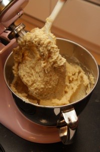 White Sugar Cookie Dough in Mixer