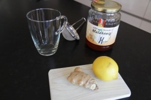 Ingredients lemon honey drink