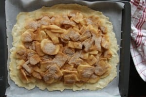 Apfelkuchen aus Topfenteig