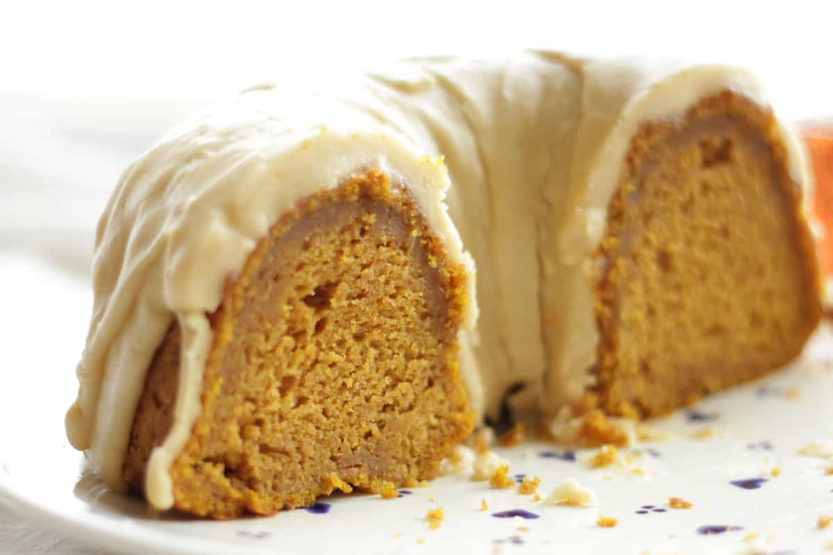 Pumpkin Bundt Cake with Caramel Glaze ~ Living on Cookies