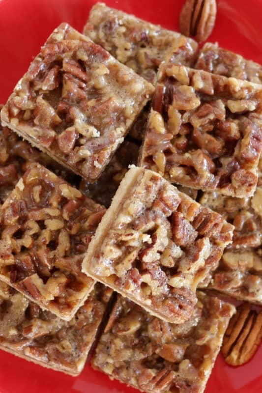 Soft & Chewy Pecan Bars ~ Living on Cookies