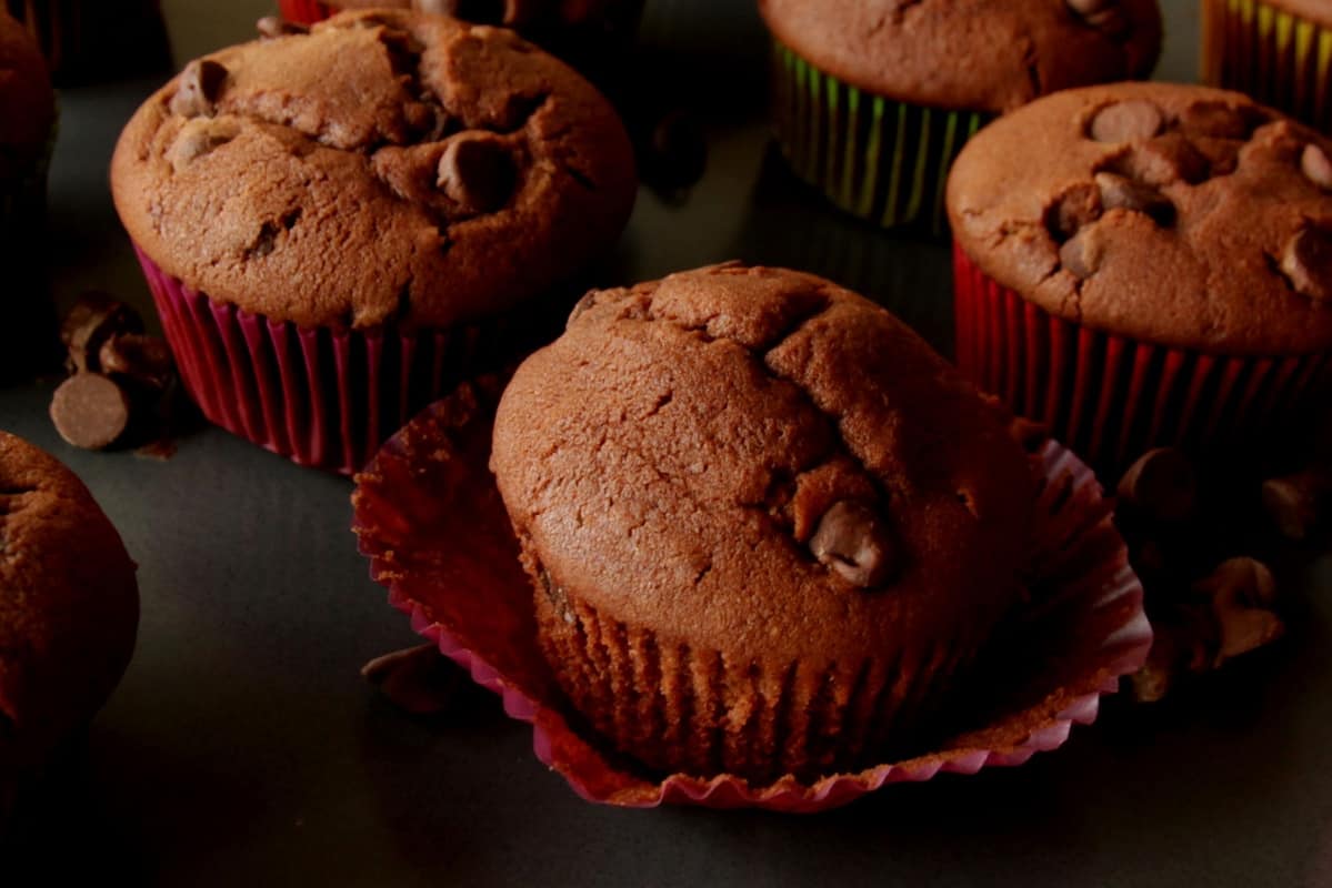 The Best Double Chocolate Muffins ~ Living on Cookies
