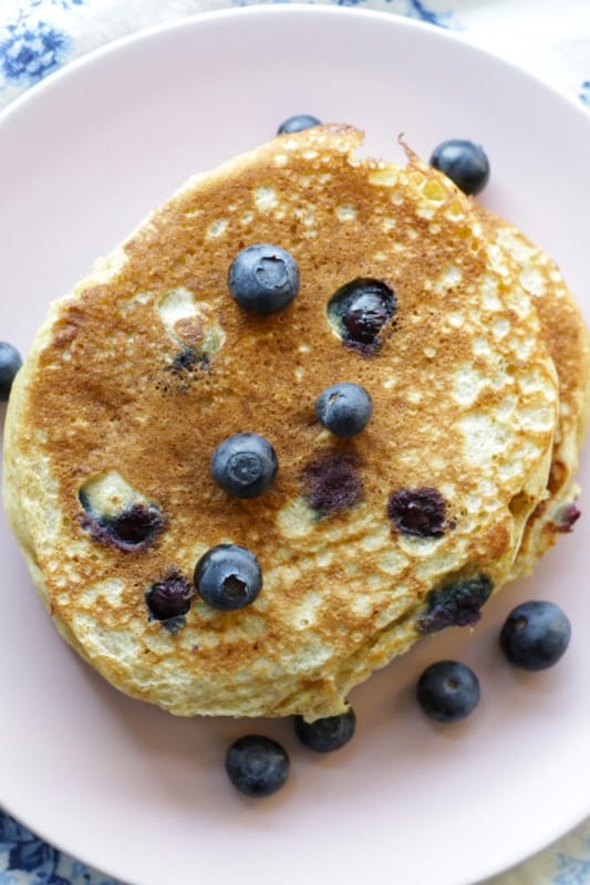 Blueberry Buttermilk Pancakes ~ Living on Cookies