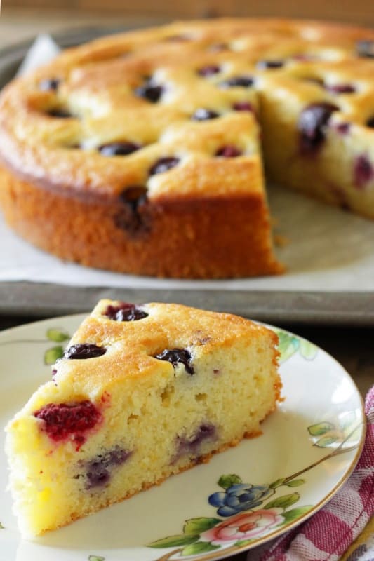 Obwohl man das Olivenöl nicht herausschmeckt, hat der Zitronen-Olivenöl-Kuchen komplexe, fruchtige Aromen. Er ist sehr saftig, kinderleicht zu machen und schmeckt auch ohne Staubzucker, Zuckerguss oder Schlagobers ausgezeichnet.