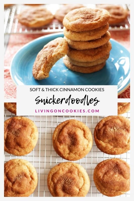 These Snickerdoodles are quite possibly the BEST COOKIES EVER! No exaggeration! They are thick and irresistibly tender cinnamon sugar cookies with characteristic wrinkles and slight tang. You have to try this recipe!