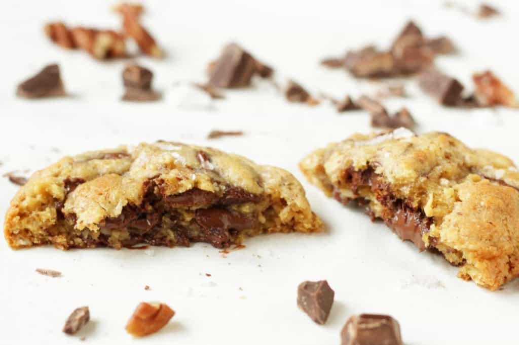 Cowboy Cookies are made with real chopped chocolate, oatmeal, shredded coconut and pecans. They are thick, soft and chewy. You will love these cookies.