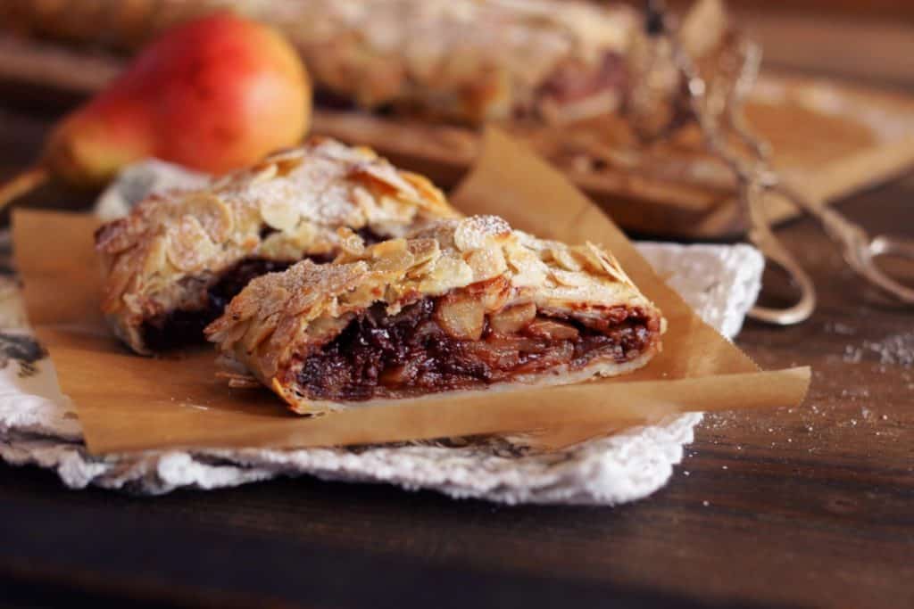 Chocolate Pear Strudel - Living on Cookies